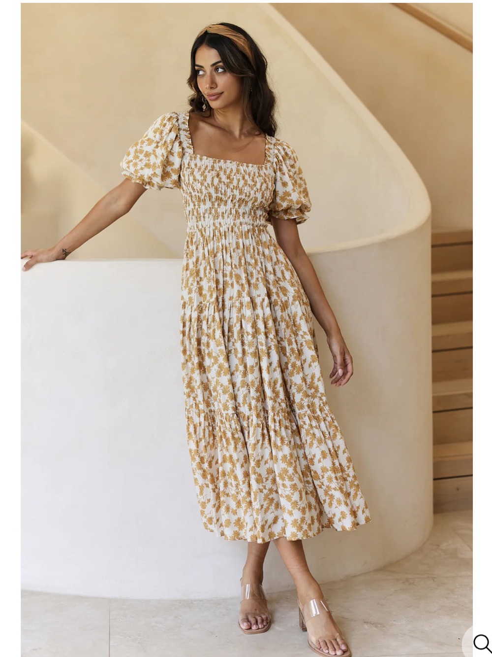 Fortunate One Land and Sky Maxi Dress Yellow, Size Small